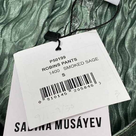 Sabina Musayev Women’s Robins Wide-Leg Pants – Smoked Sage Green/Silver – Size S - Picture 6 of 9
